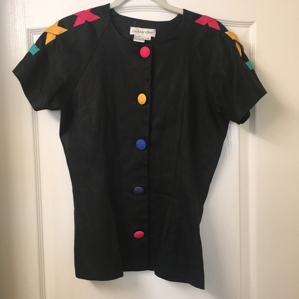 Vintage Rainbow button down top
